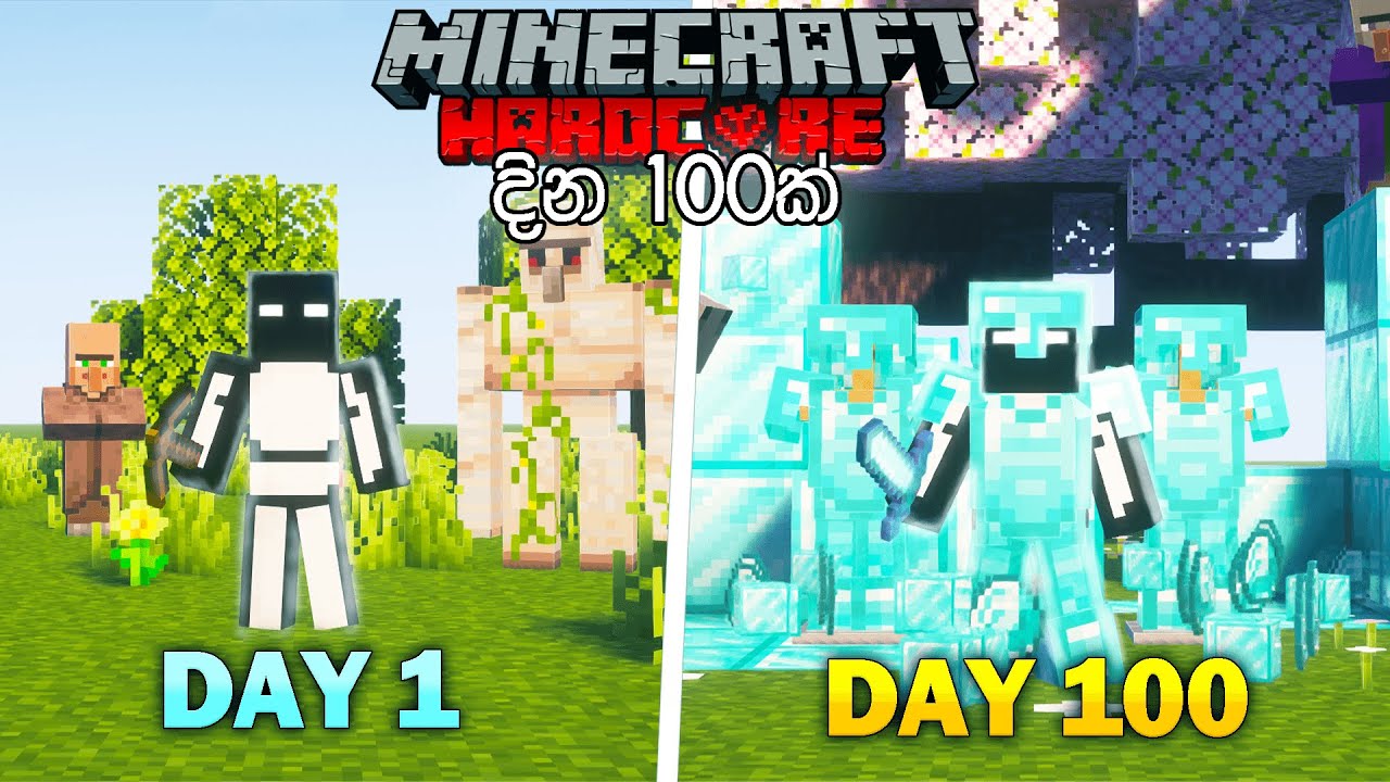 දින 100ක් | I Survived 100 Days In Minecraft Hardcore | Build Japanese Temple | Sinhala #1