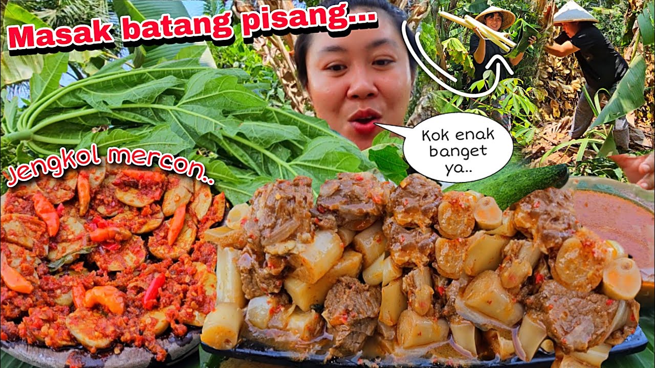 MASAK POHON PISANG KARI DAGING TERNYATA BIKIN NAMBAH NASI 🤤