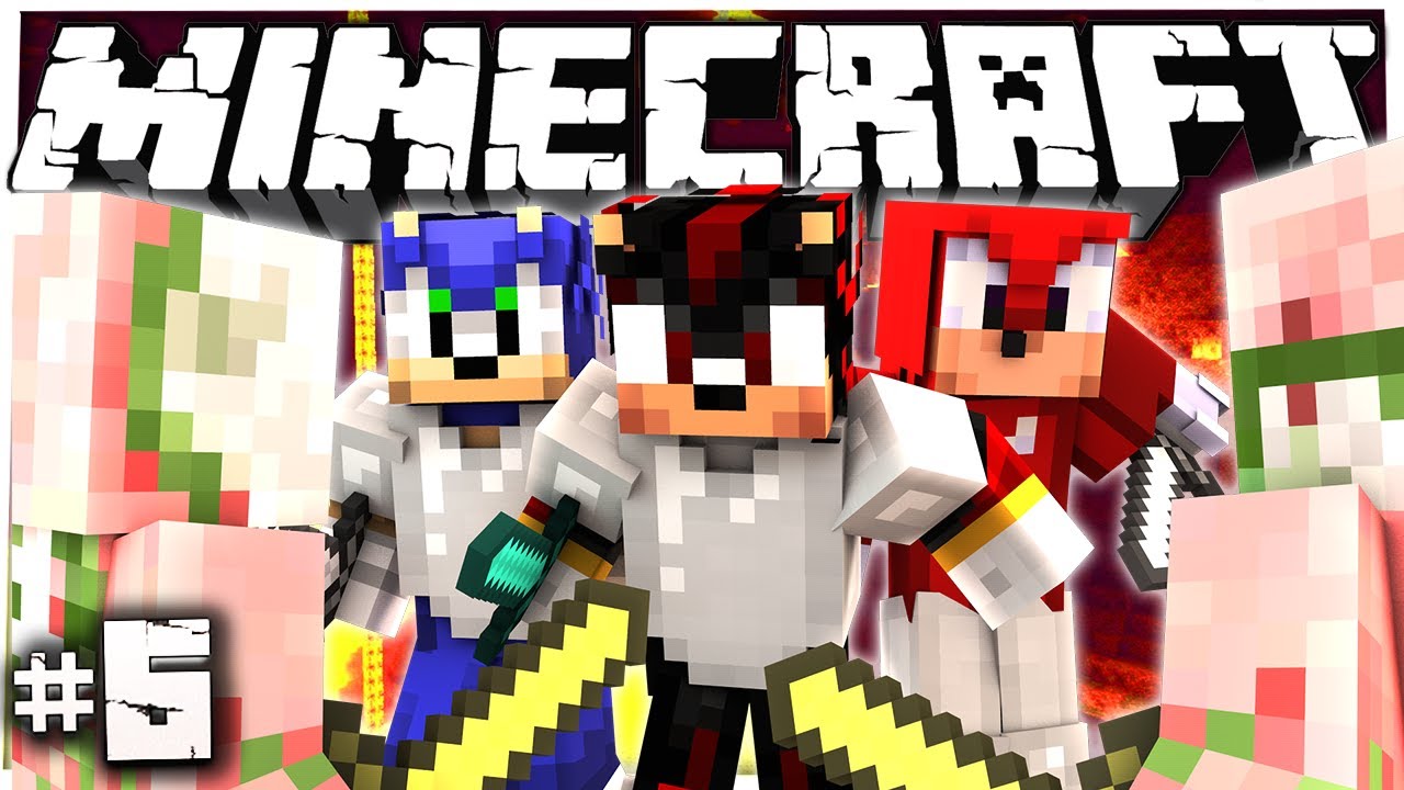 Sonic & Shadow Play Minecraft Часть 6 - SONIC THE IDIOT!! (при участии Knuckles)