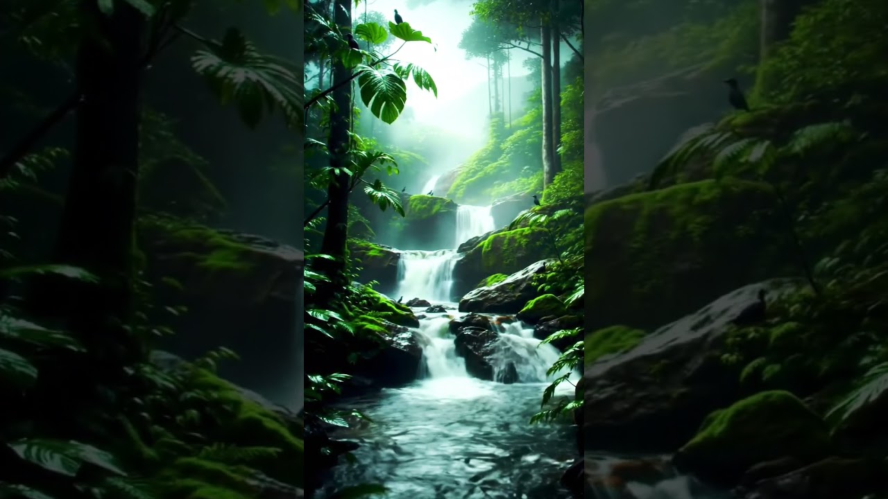 Peaceful waterfall in the Rainforest 