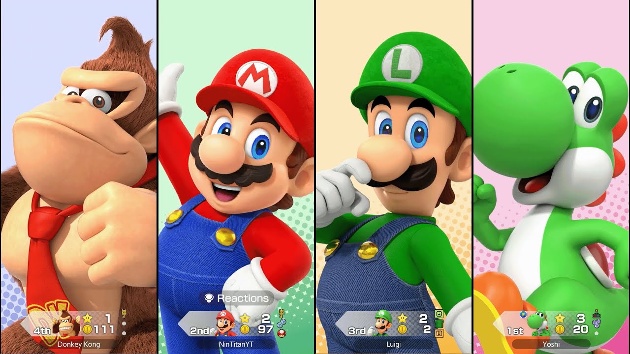 Super Mario Party Jamboree - Mario vs Luigi vs Donkey Kong vs Yoshi - King Bowser's Keep