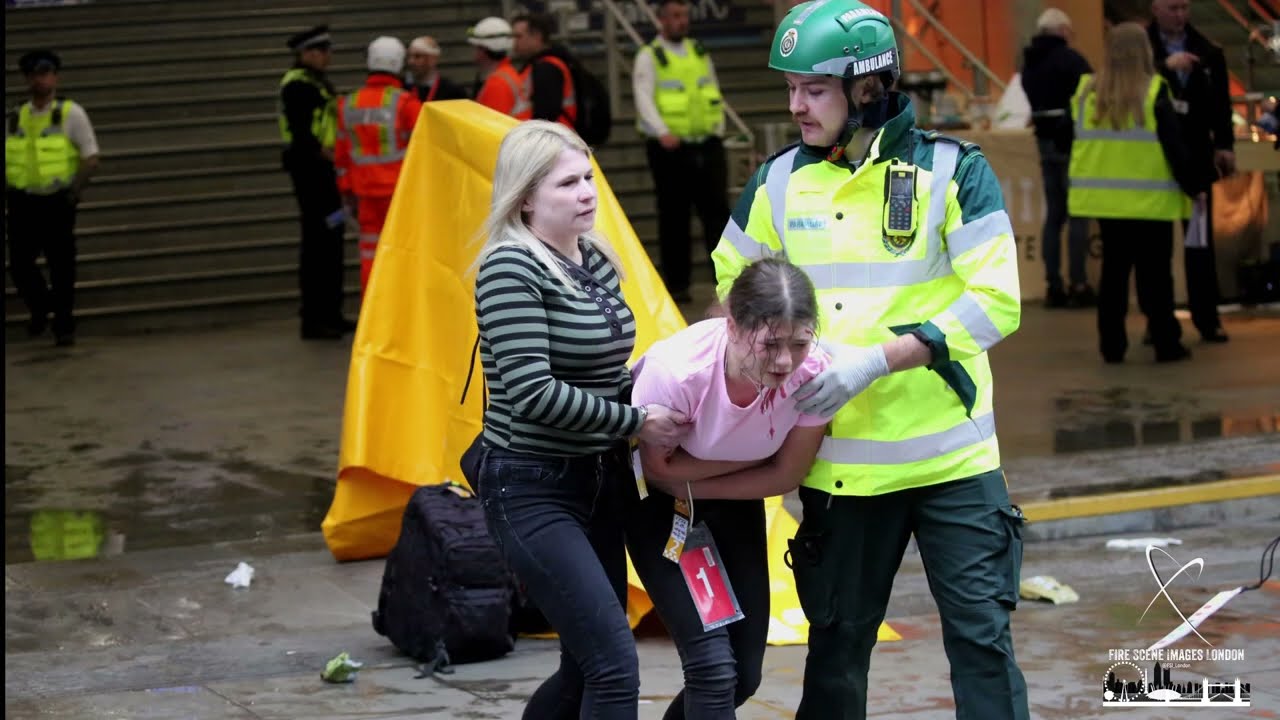 23/3/25. Multi Agencies Training Exercise-Simulated Train Crash. Cannon Street Station, EC4