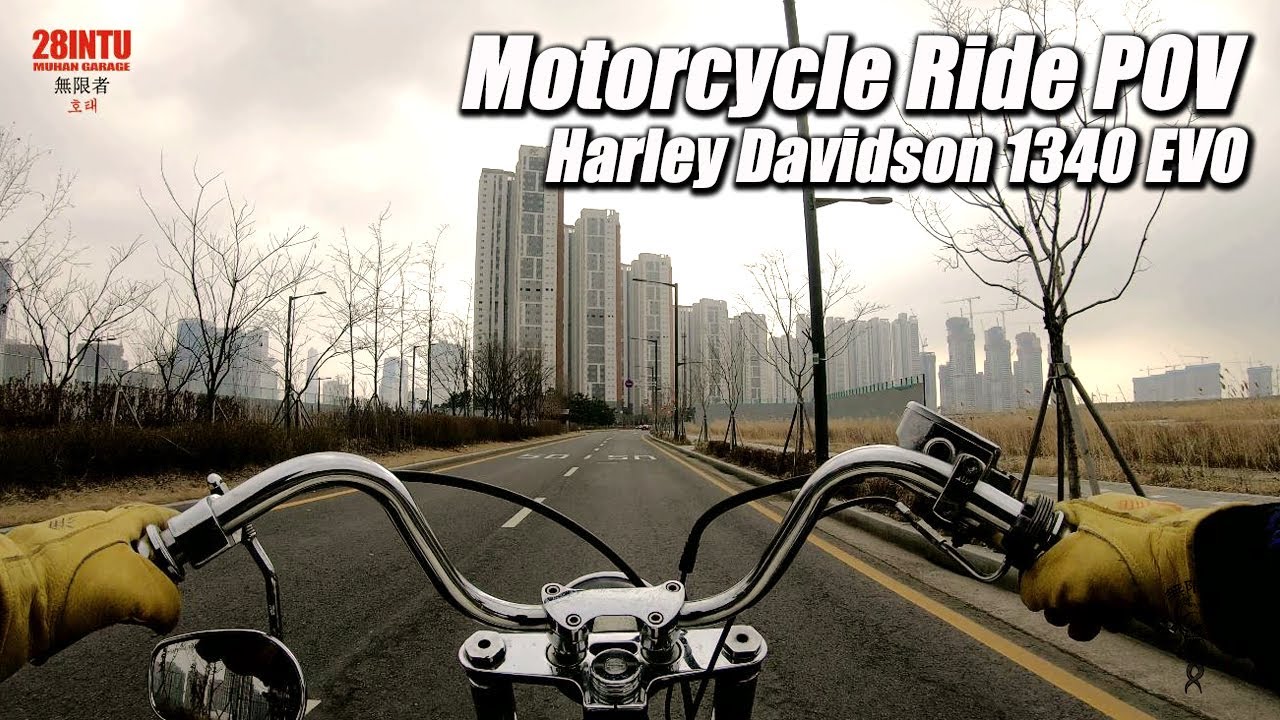 Harley Davidson EVO 1340CC | Ride POV  | Songdo, Incheon, Korea / Engine Sound Only [4K]