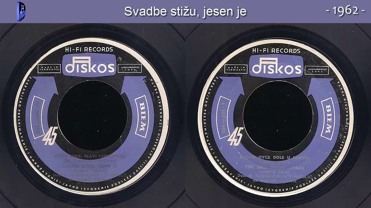 Duet Mile Bogdanovic i Dragan Nikolic - Svadbe stizu, jesen je - (Audio 1962)