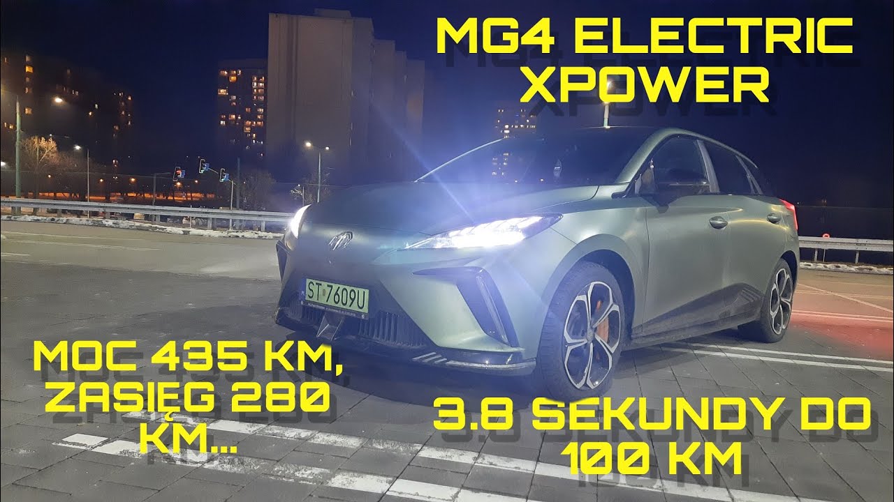 MG4 ELECTRIC XPOWER. 3,8 SEK DO 100 KM. MA MOC 435 KM. ZACHWYCA.