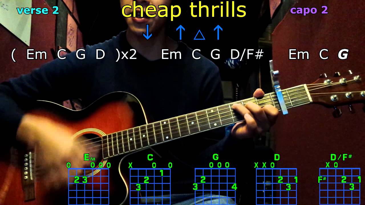 cheap thrills sia guitar chords