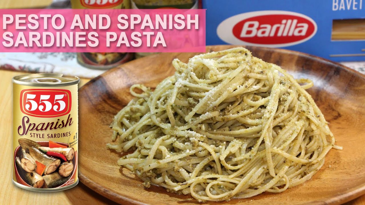 EASIEST PESTO & SPANISH SARDINES PASTA | HUNGRY MOM COOKING