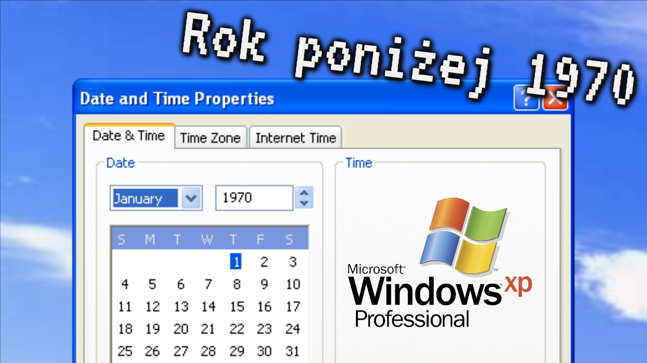 Co się stanie, gdy ustawimy rok poniżej 1970 w Windows XP?