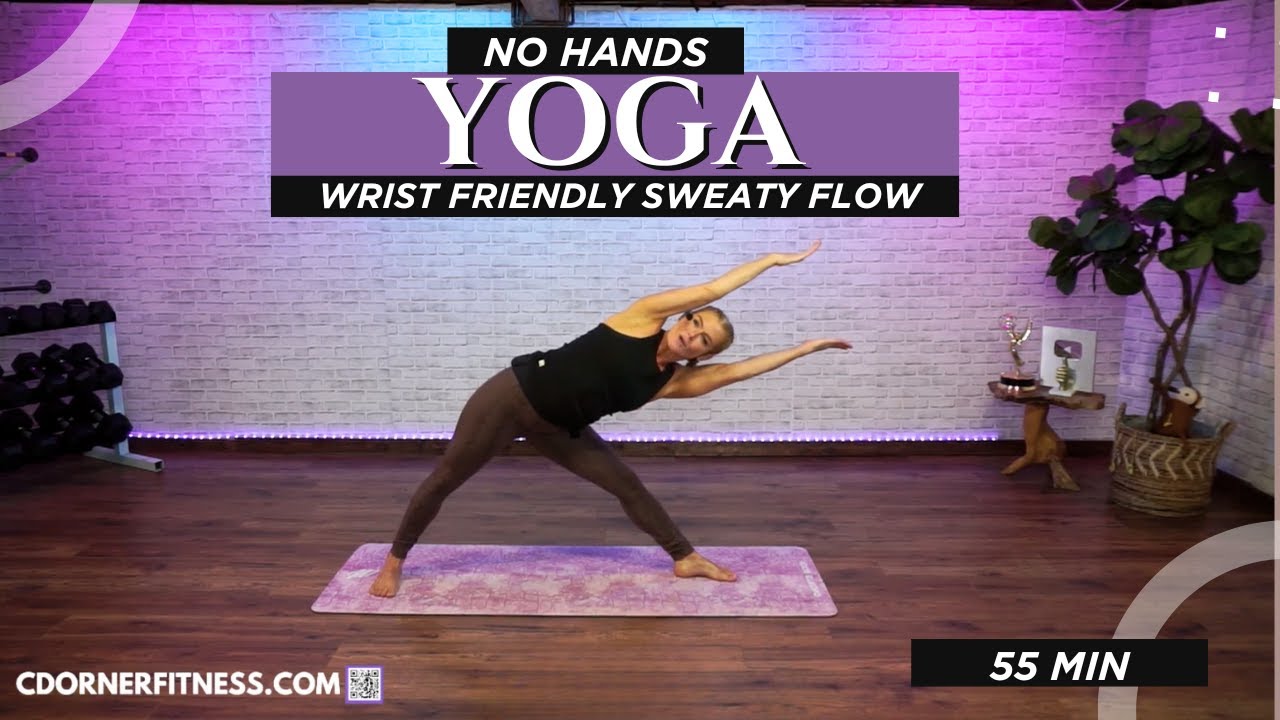 55-Minute Sweaty Yoga-Style Workout | No Hands, No Down Dogs - Wrist Friendly