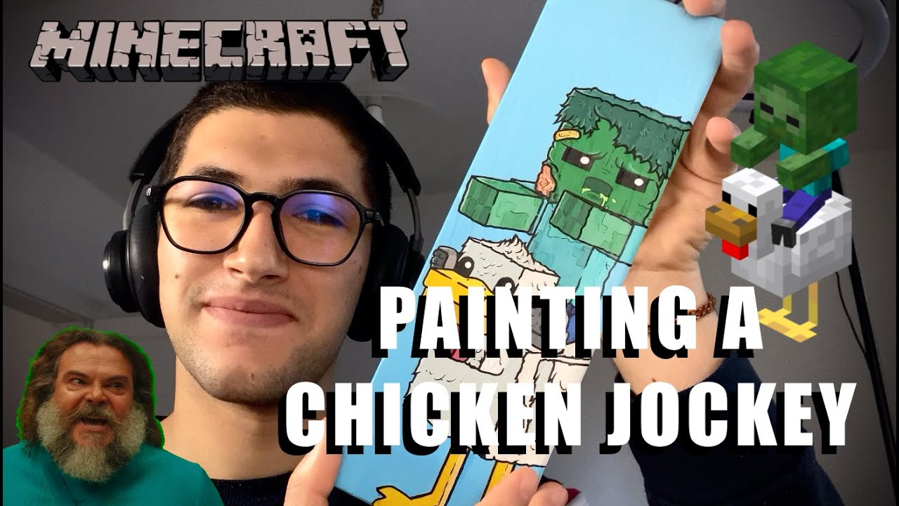 Painting a Minecraft Chicken Jockey (24h painting challenge)