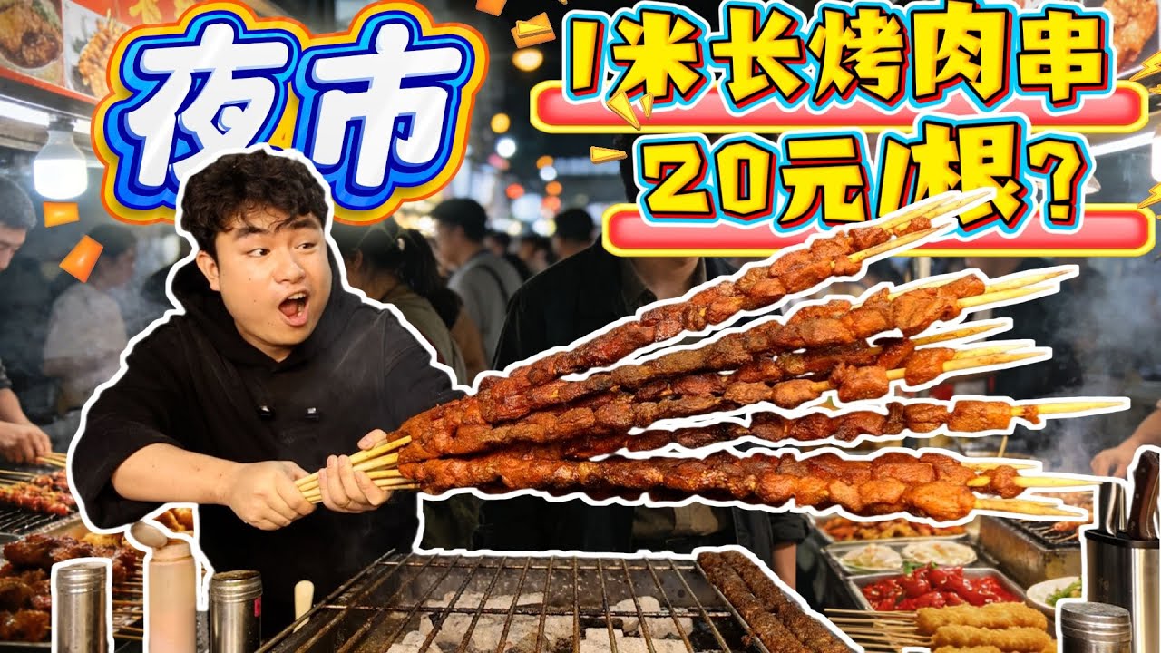 1米长羊肉串卖20元，成本居然不到5块，到底是不是真羊肉？【饞大鑫】