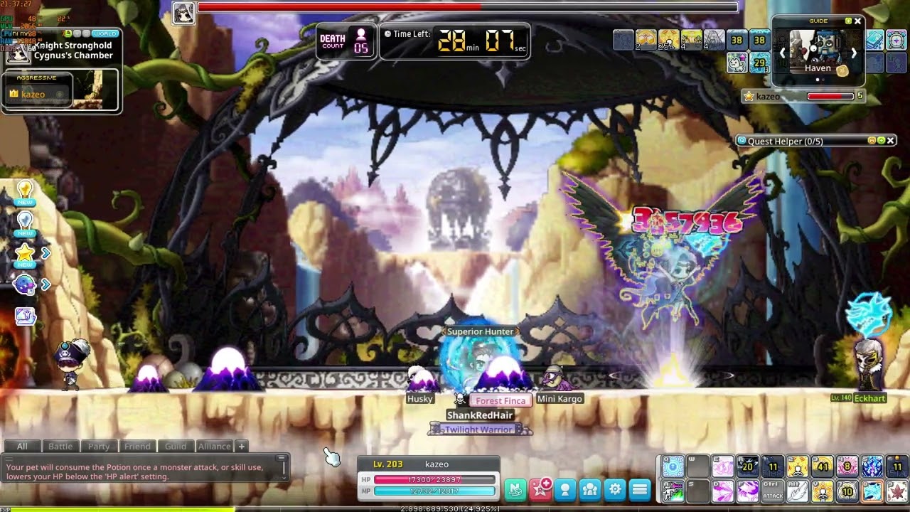 Maplestory N_Easy Cygnus solo_3K STR~400K ATT Buccaneer_Skill issue mater