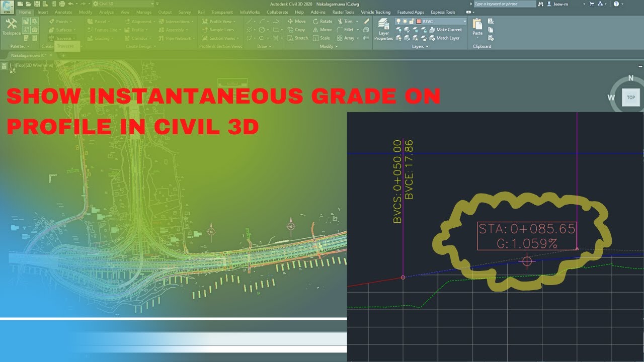 Show instantaneous Grade (Gradient on a Vertical curve Point) on Profile in Civil 3D
