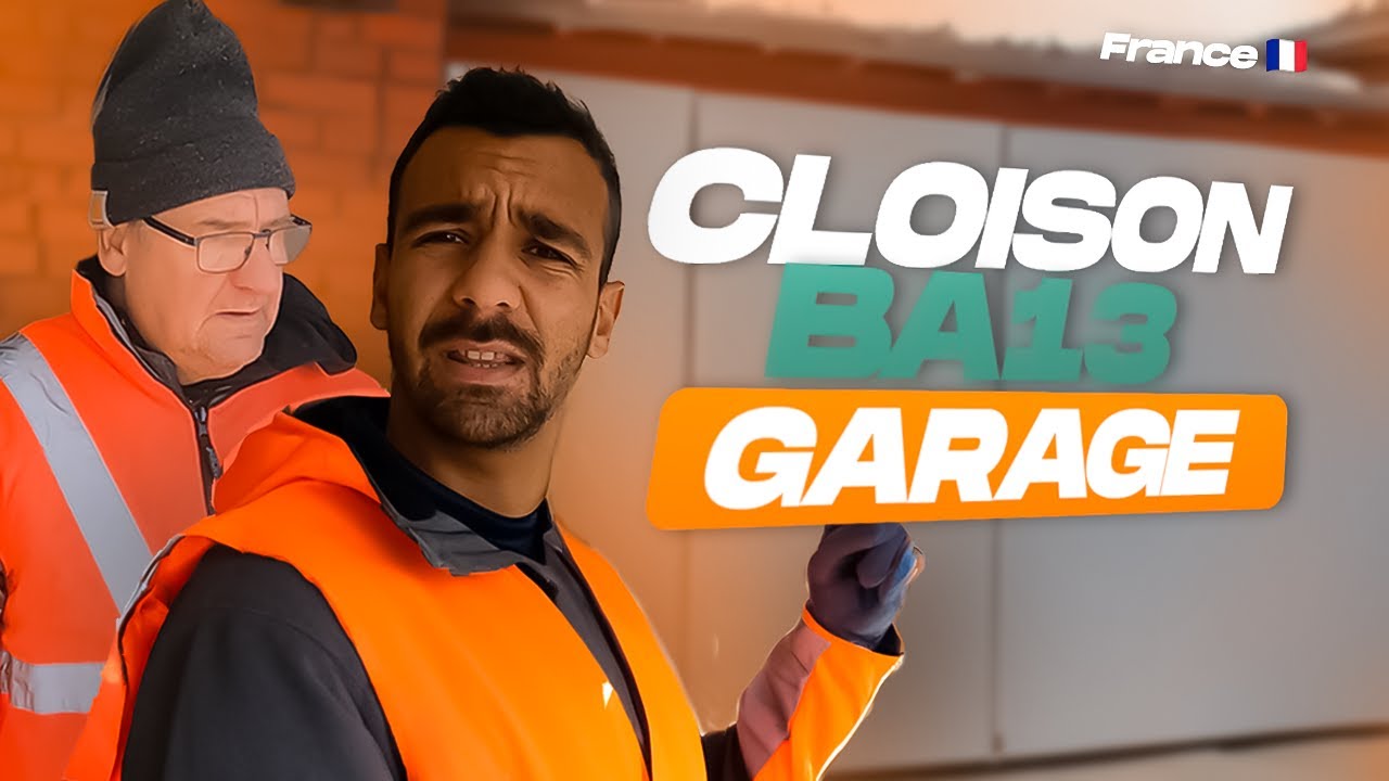 On isole un garage, doublage, cloison en rail et montant !