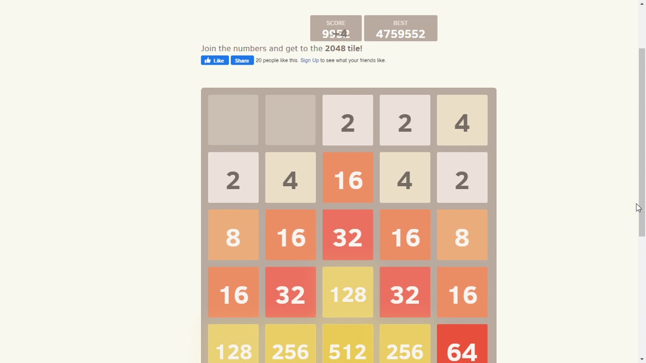 2048 5x5 speedrun in 8,73 seconds