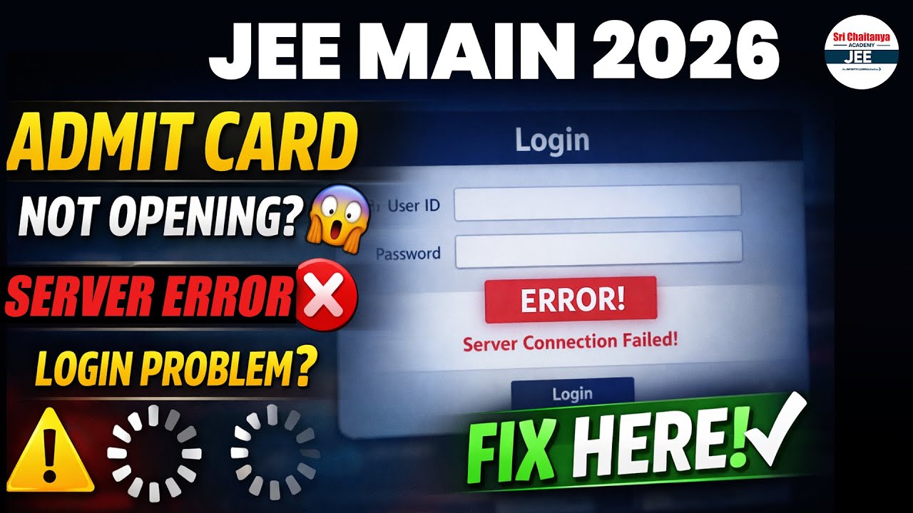 🚨 Urgent Update | JEE Main 2026 Admit Card OUT? | Facing Download Issue? | 