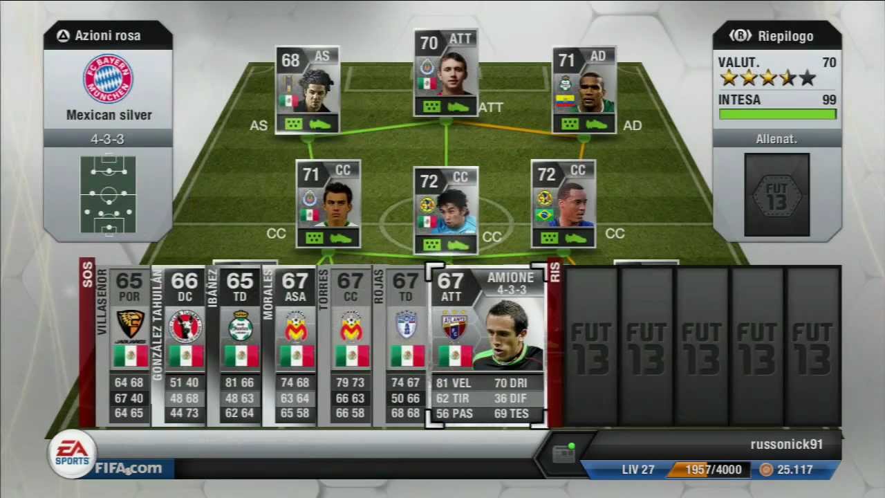 FIFA 13 Ultimate Team - Silver squad builder - Mexican/Liga MX