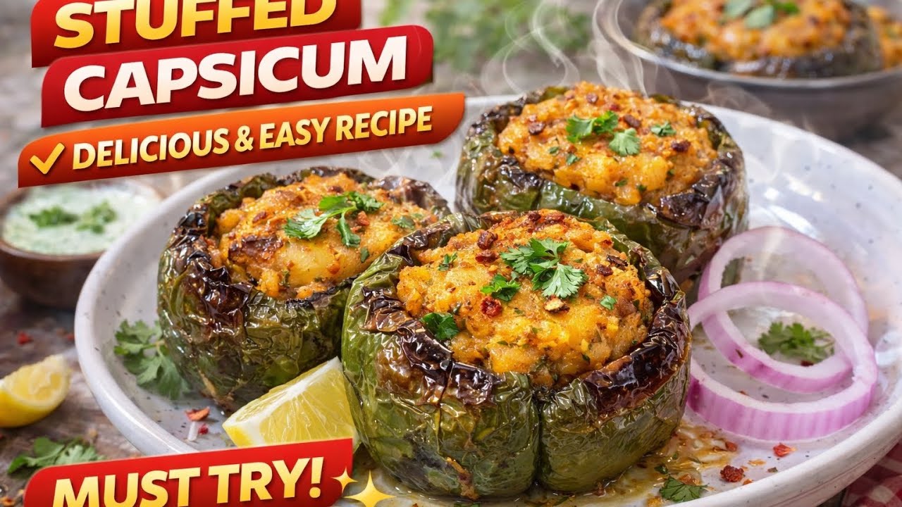 Stuffed Capsicum | Bharwa Shimla Mirch | Masala Shimla | Shimla Mirch Ki Sabji | Capsicum Recipe 
