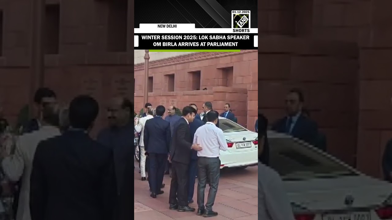 Lok Sabha Speaker Om Birla arrives at Parliament ahead of commencement of Winter Session