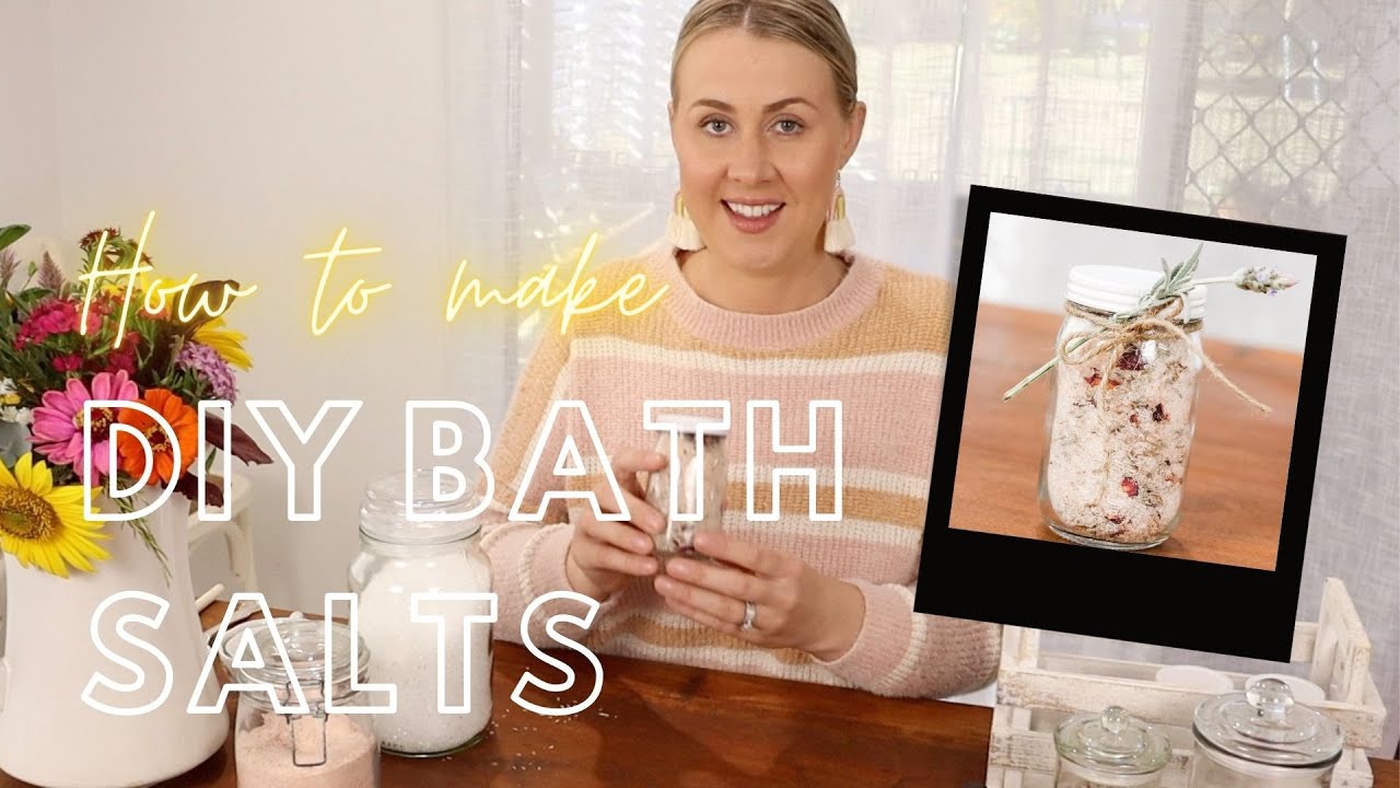 DIY Bath Salts Tutorial - Learn to make bath salts infused with dried botanicals and essential oil.