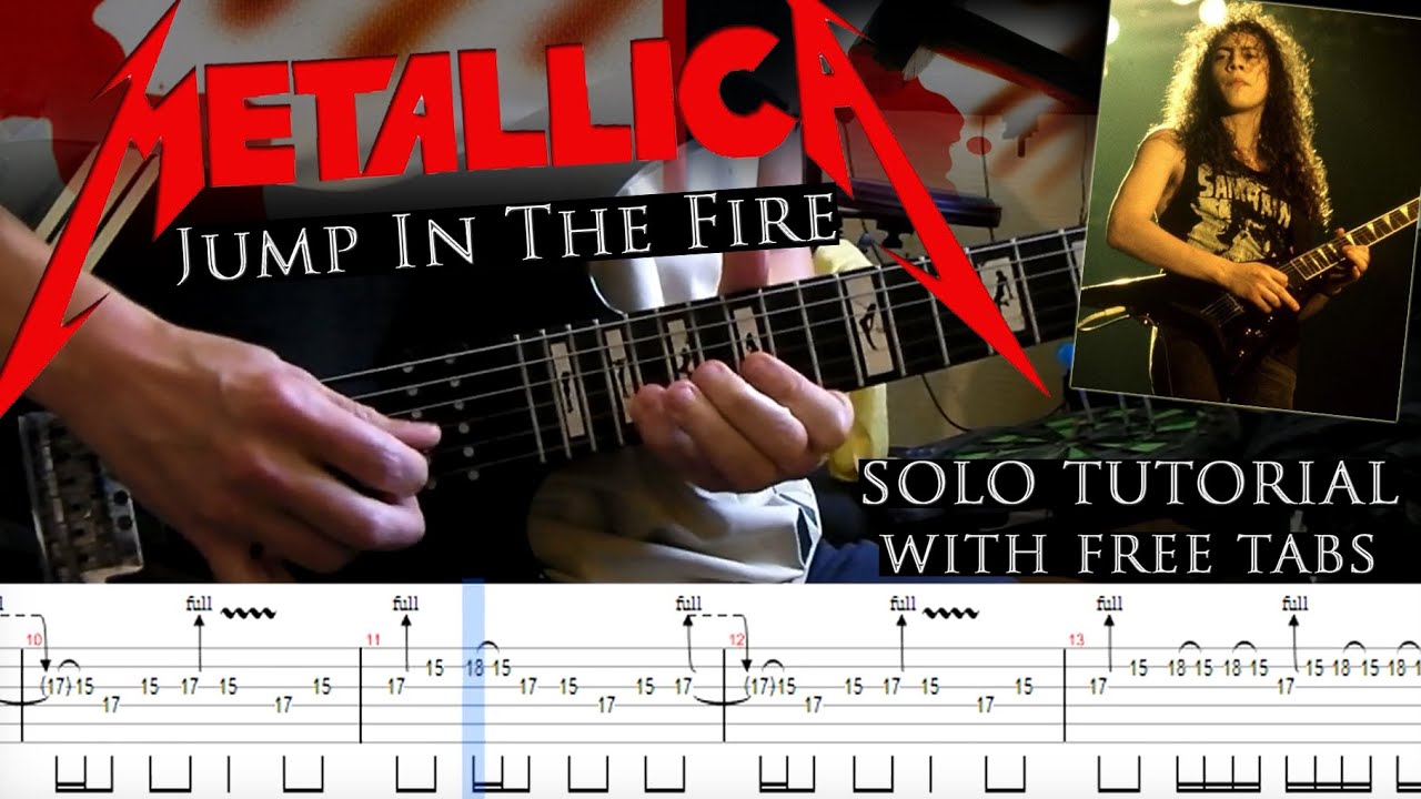 Metallica - Jump In The Fire 2nd guitar solo/outro solo lesson (with tablatures and backing tracks)