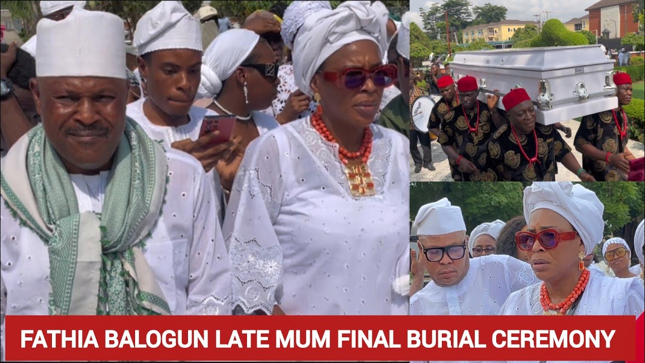A GOOD SON INLAW! SAHEED BALOGUN STOOD BY EX-WIFE FATHIA WILLIAM IN PAIN AT LATE MUM BURIAL