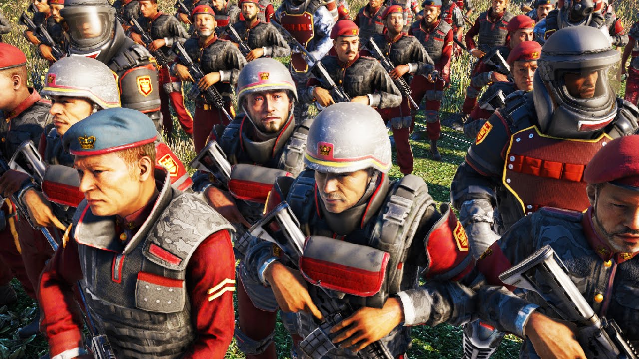 Far Cry 4 - Elite Guard Army VS Golden Path Army- AI War