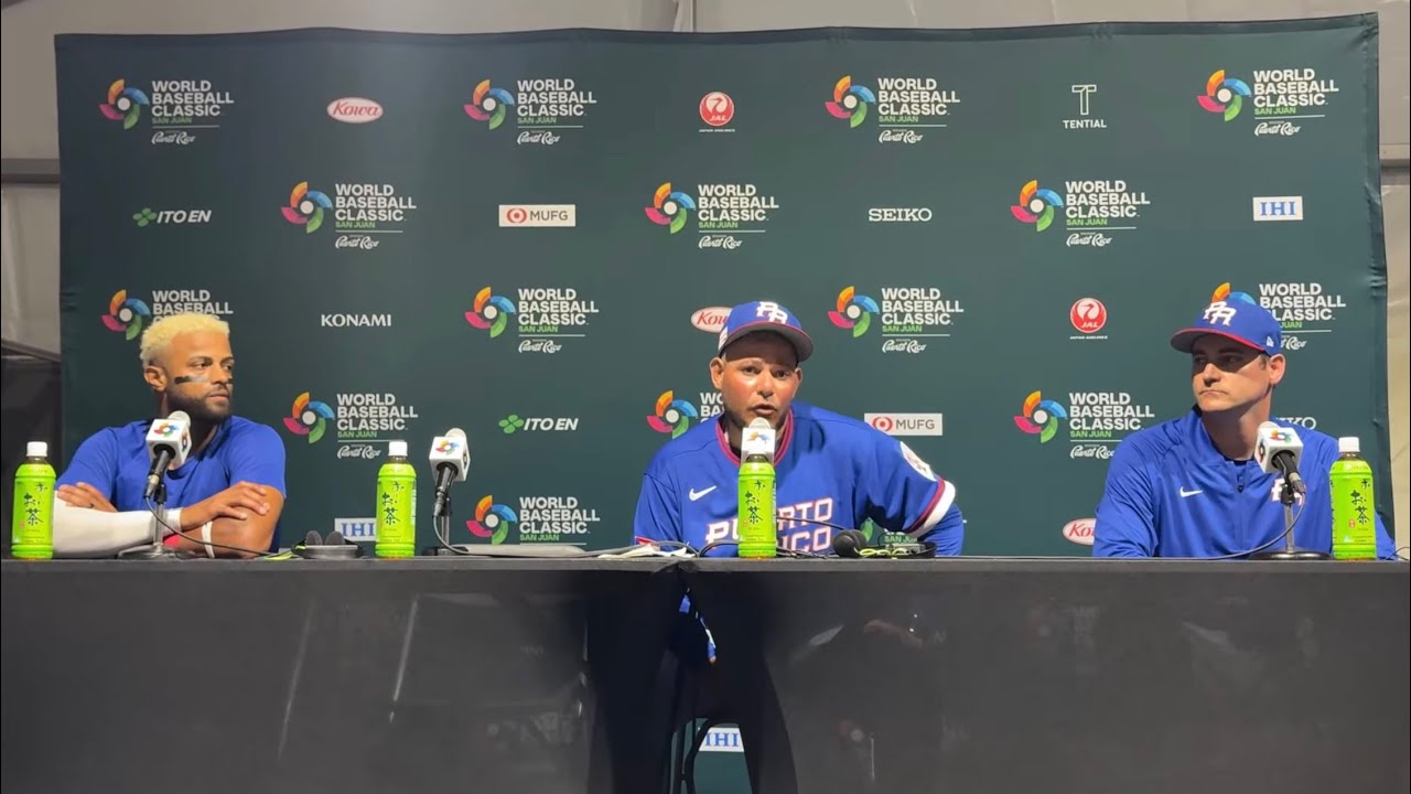 Postgame, Puerto Rico vs Colombia WBC 2026. Yadier Molina, Seth Lugo y Willie Castro.