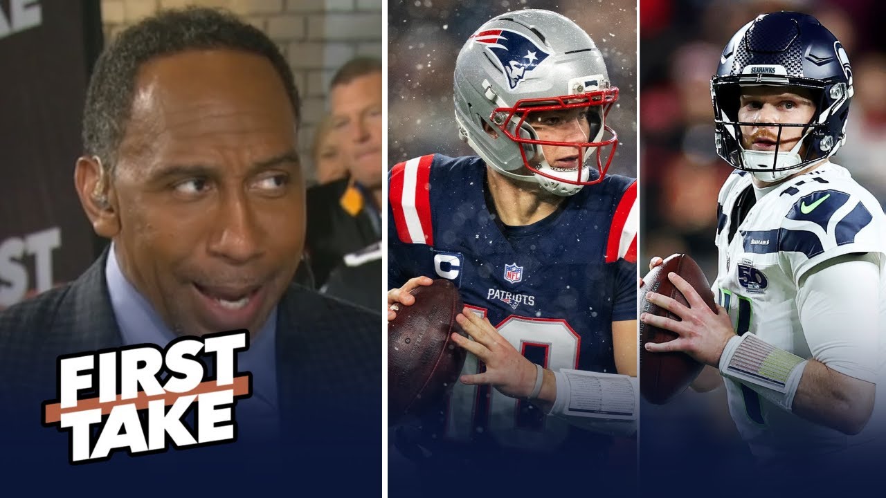 FIRST TAKE | Drake Maye will show Darnold who's boss - Stephen A. on Patriots vs Seahawks Super Bowl