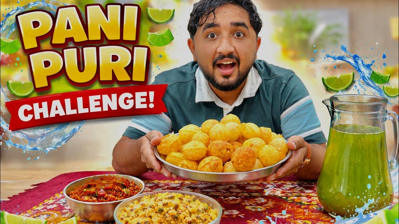 Pani puri challenge with my brother 😎