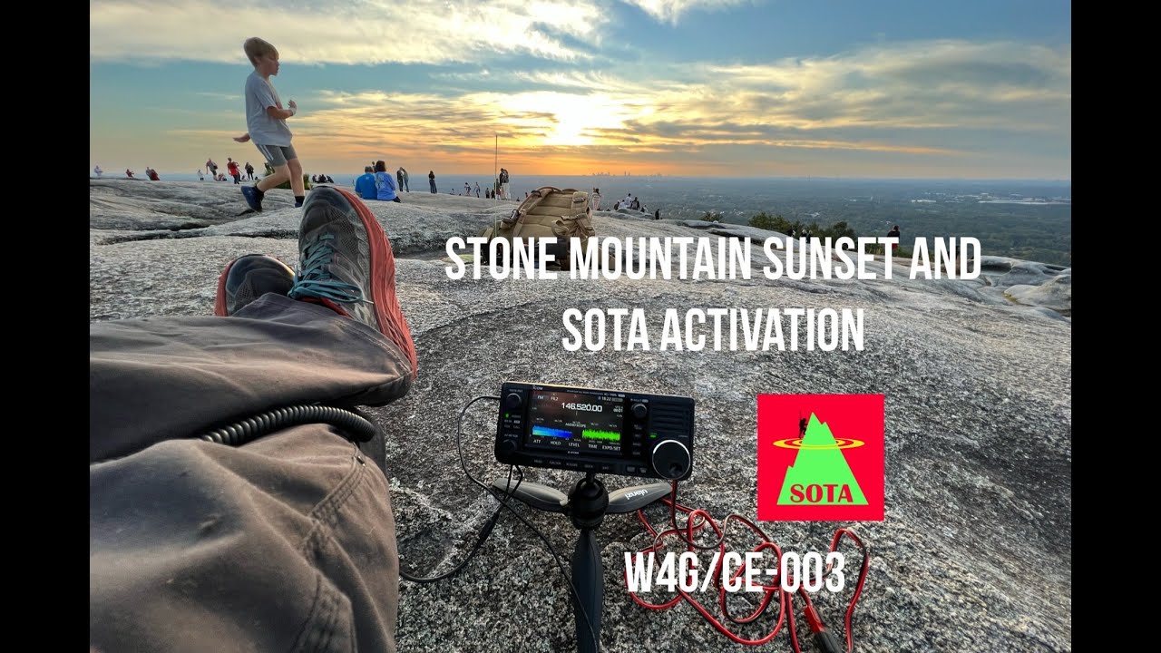 Stone Mountain sunset and ham radio SOTA activation