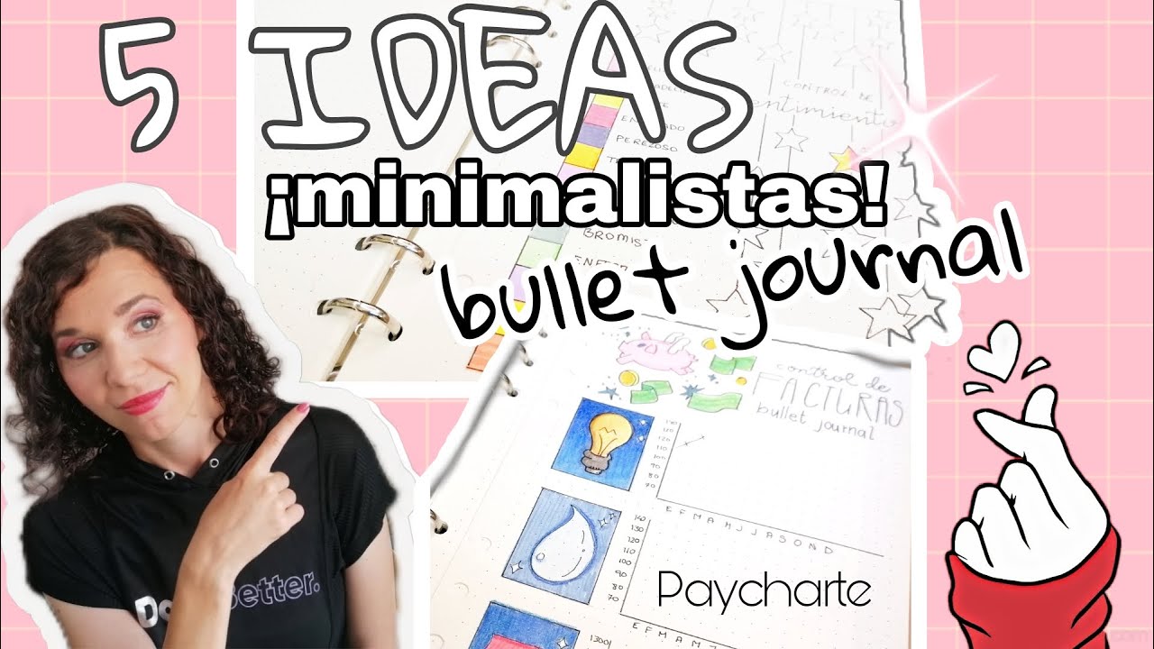 IDEAS de p&aacute;ginas para BULLET JOURNAL minimalista