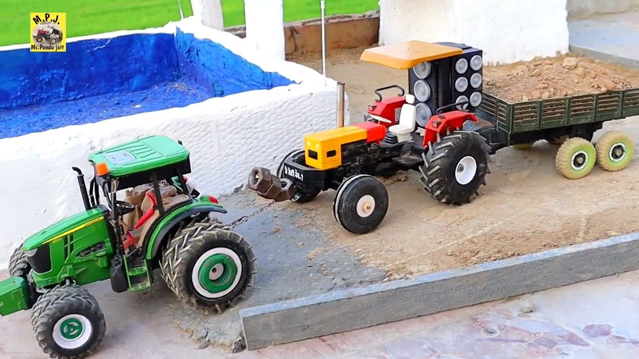 HMT 5911 With Full Loaded Trolley and John Deere Tractor model