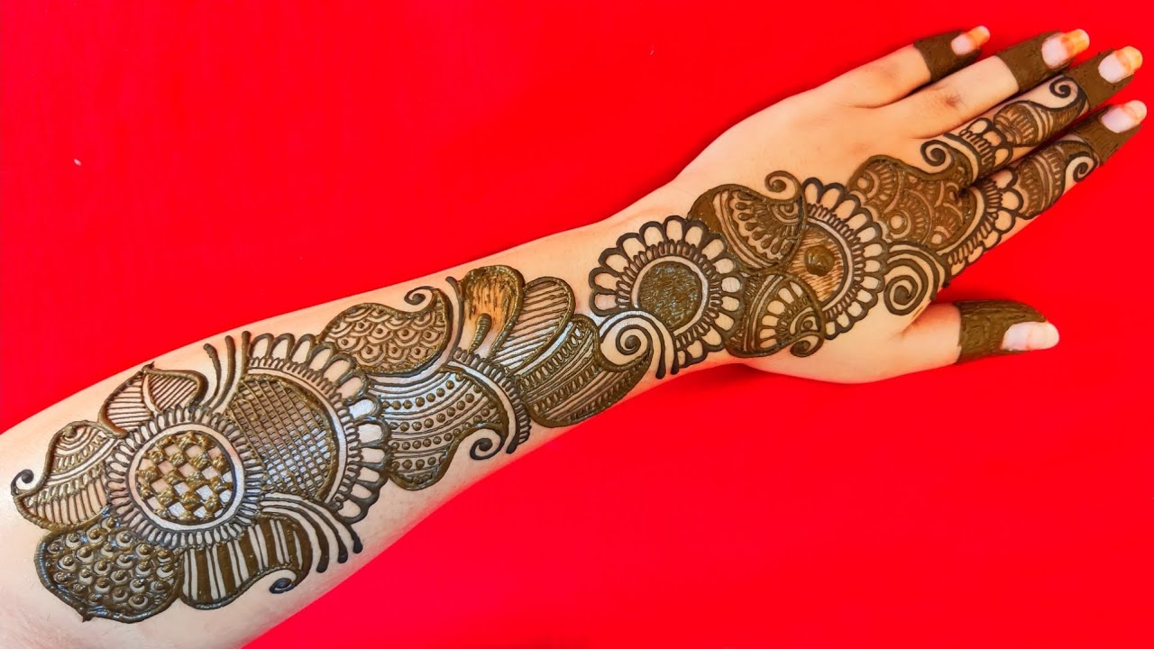BEAUTIFUL FLORAL ARABIC MEHNDI DESIGN TUTORIAL || आसान और सुंदर Back Hand अरबी style मेहँदी डिज़ाइन