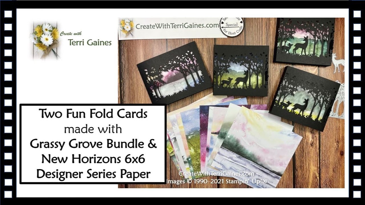 Grassy Grove Bundle & New Horizons Designer Series Paper Fun Fold Cards