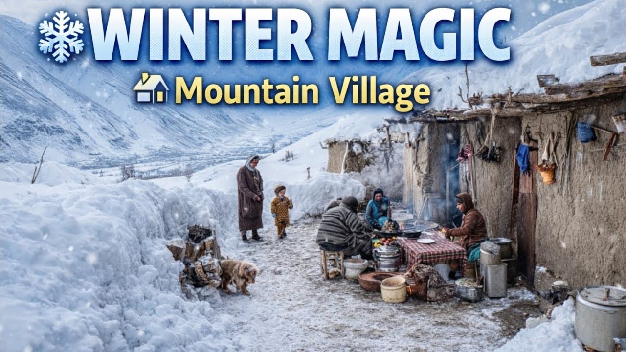 ❄️ Snow Falling In The Village | Magical Winter Mountain Life 🌨️🏔️