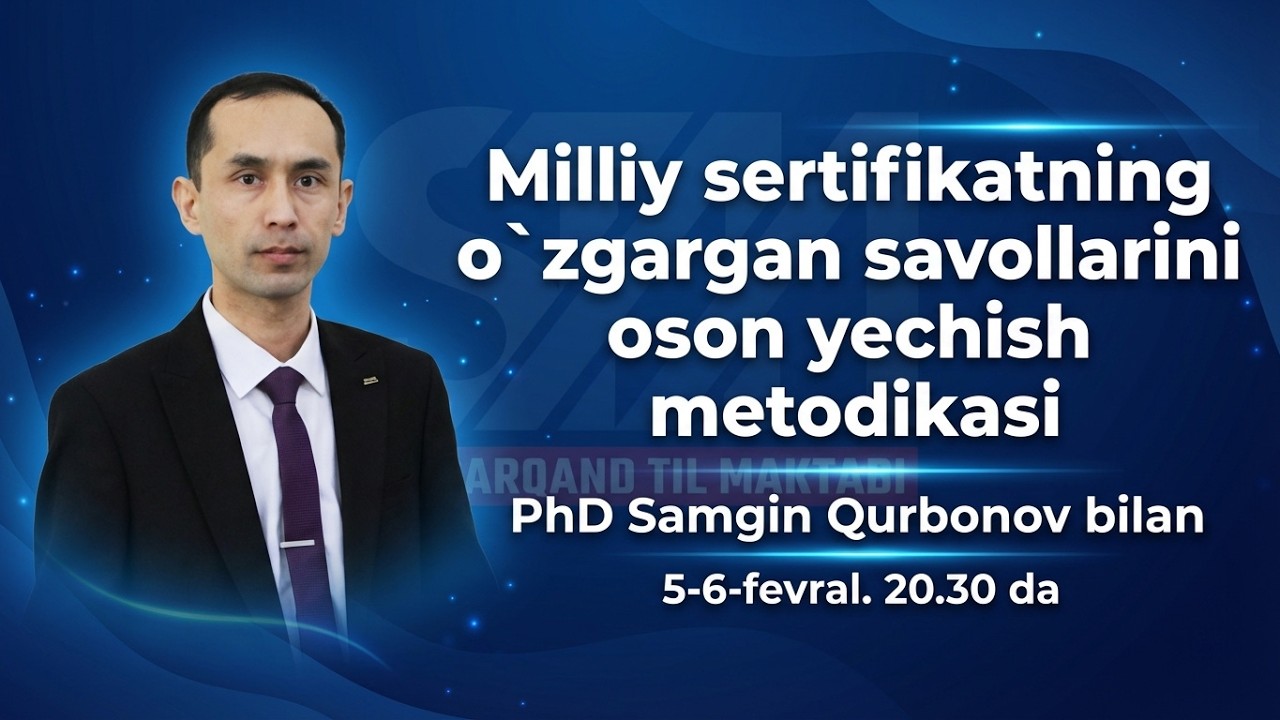 Yangi namunadagi milliy sertifikat testlarini yechish metodikasi | Yoqub Qurolov