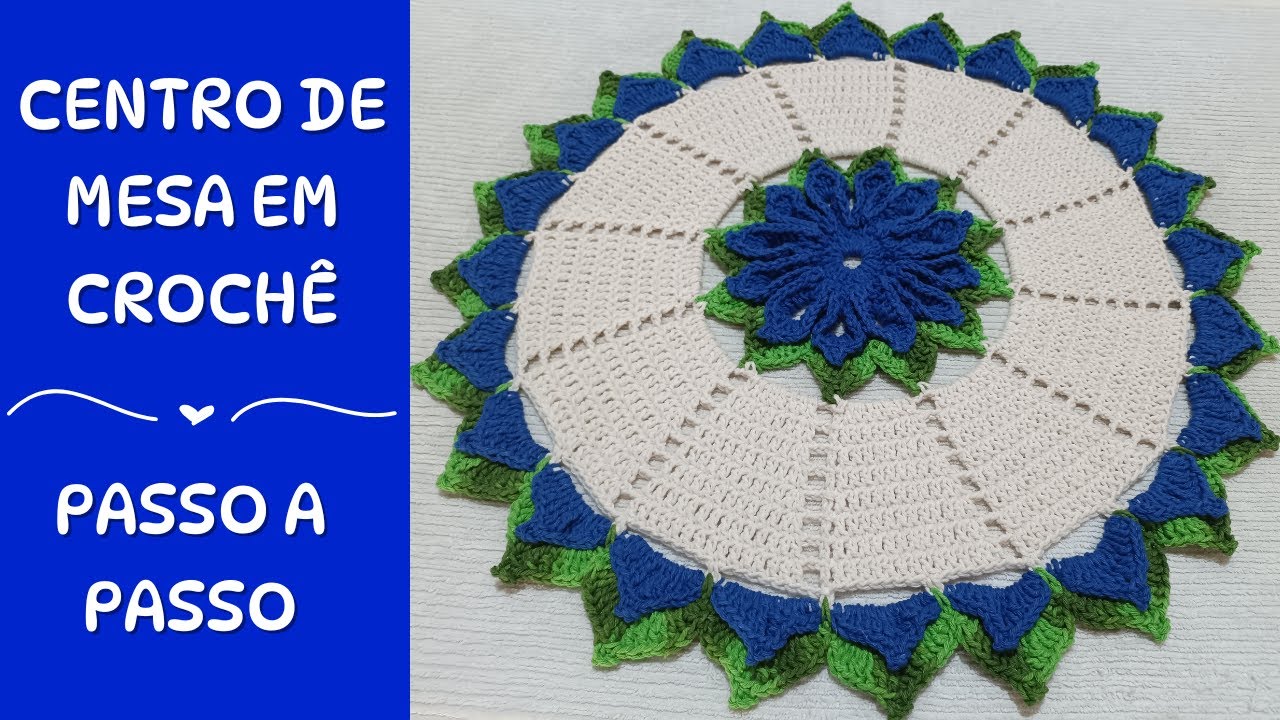 Tutorial Completo: Centro de Mesa “Flor do campo” em Crochê
