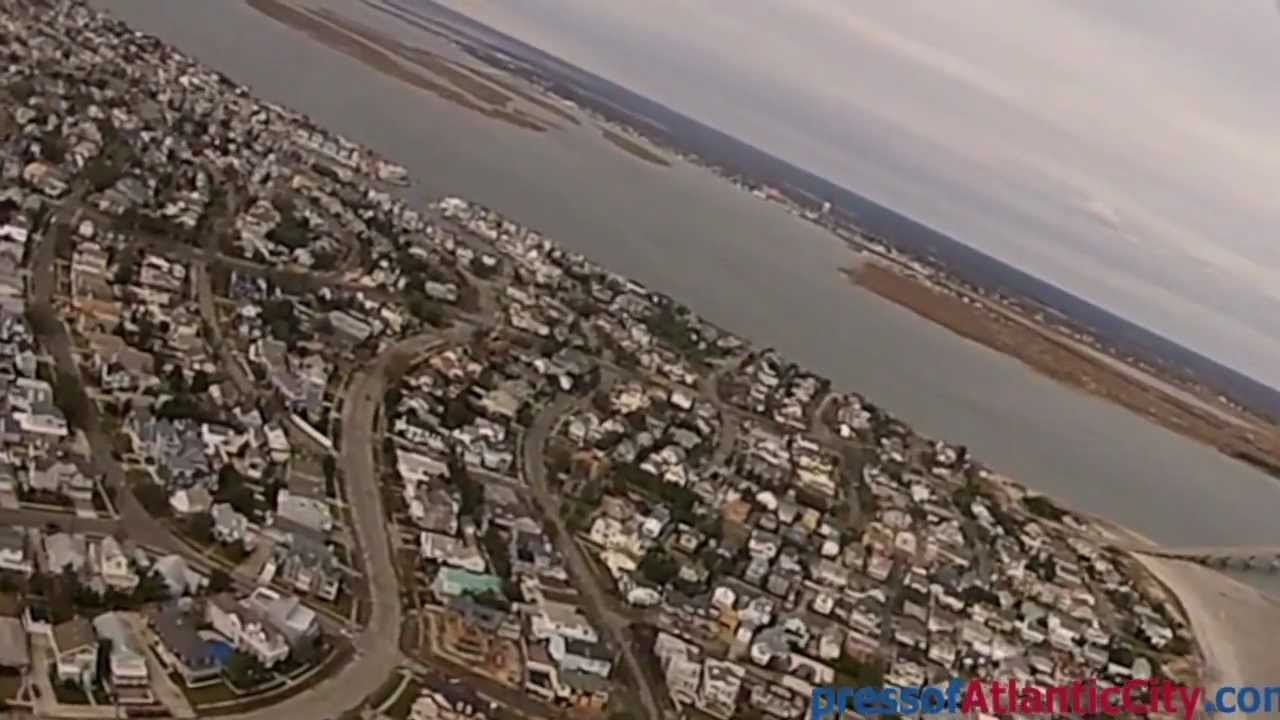 Aerial video of Ocean City, NJ post Hurricane Sandy