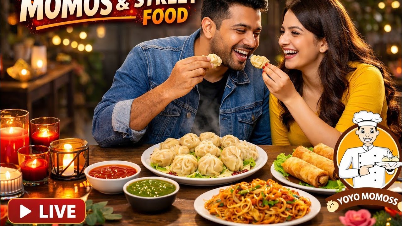 क्या दिन है आज तो लॉटरी लग गई मोमो ही मोमोज ।YoYo MoMoss is live #ytlive #foodielive#viral #live