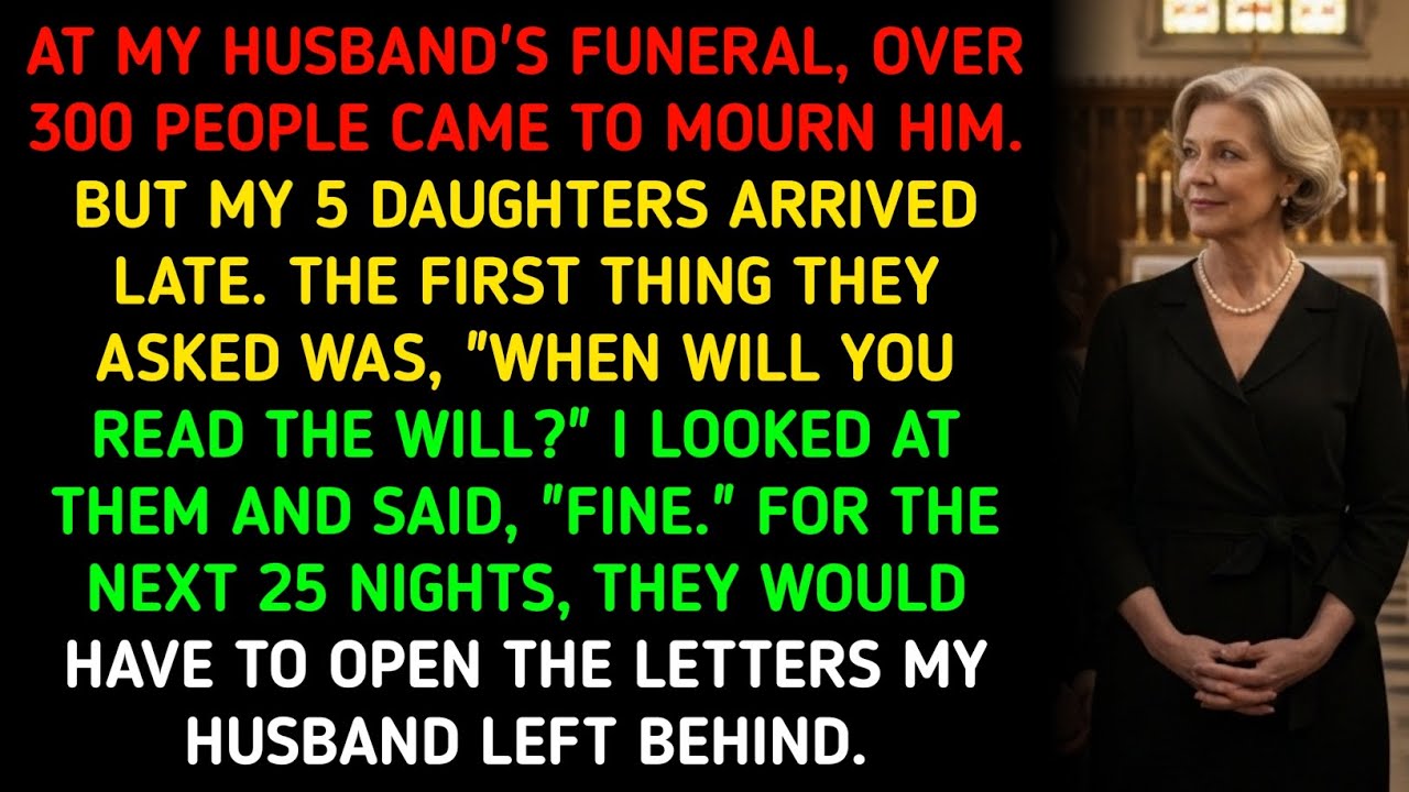 AT MY HUSBAND'S FUNERAL, OVER 300 PEOPLE CAME TO MOURN HIM. BUT MY 5 DAUGHTERS ARRIVED LATE. THE 