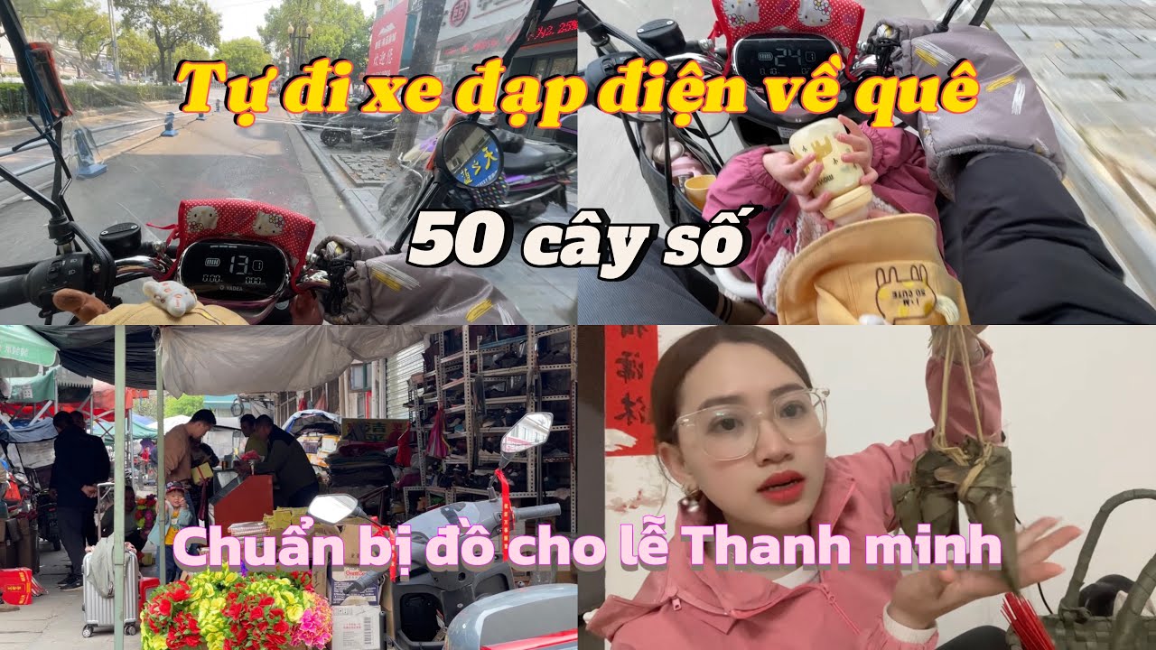 #174 Cả nhà về quê CHUẨN BỊ TẾT THANH MINH, Thảo ĐI XE ĐẠP ĐIỆN TỪ PHỐ VỀ QUÊ #cuocsongtrungquoc