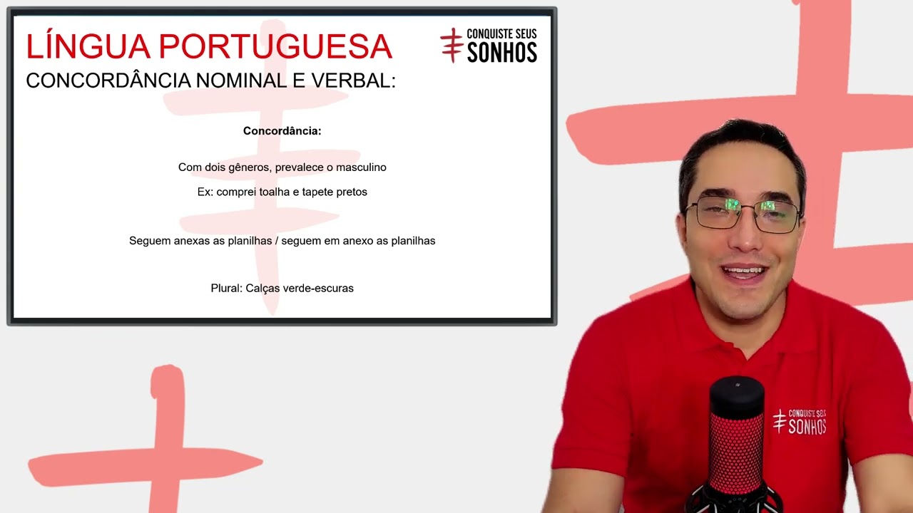 CONCORDÂNCIA NOMINAL E VERBAL - LÍNGUA PORTUGUESA - CARGO ENSINO MÉDIO - CONCURSO PÚBLICO