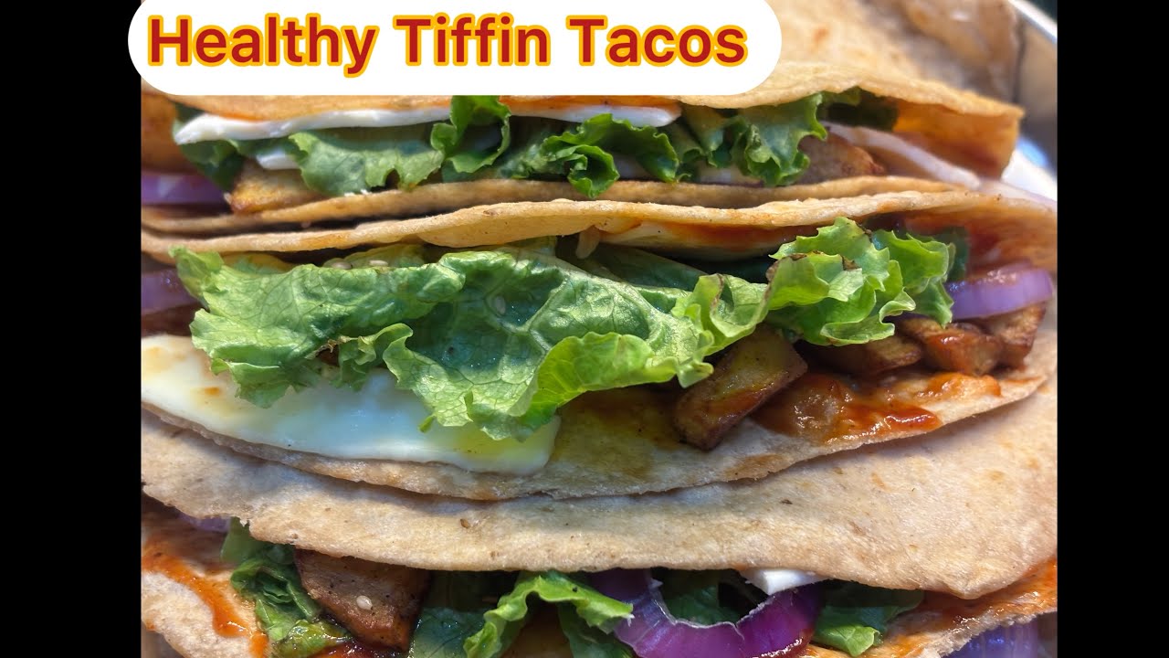Healthy Tiffin Tacos #healthyrecipes #lettuce #tiffin #lunchbox #tacos #sauce