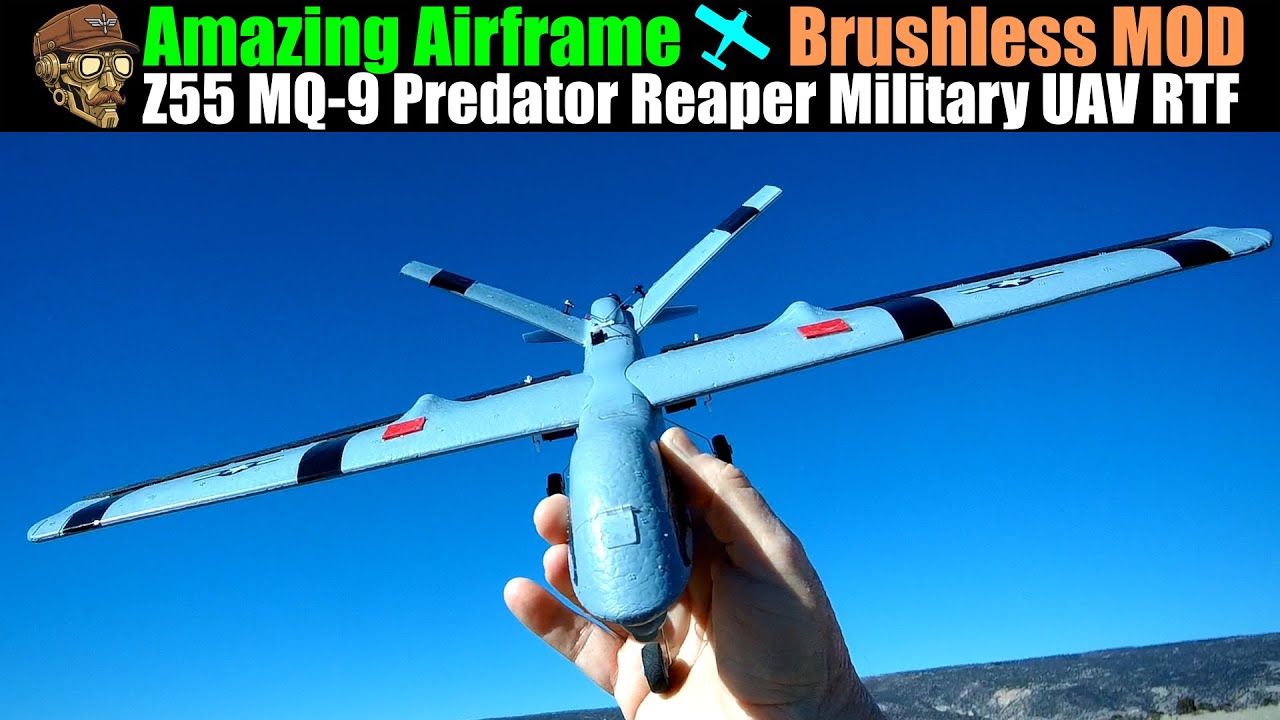Amazing Airframe! ONLY $65 + (3) LIPOs! KFPLAN Z55 MQ-9 Predator Reaper 660mm 3CH Military UAV RTF