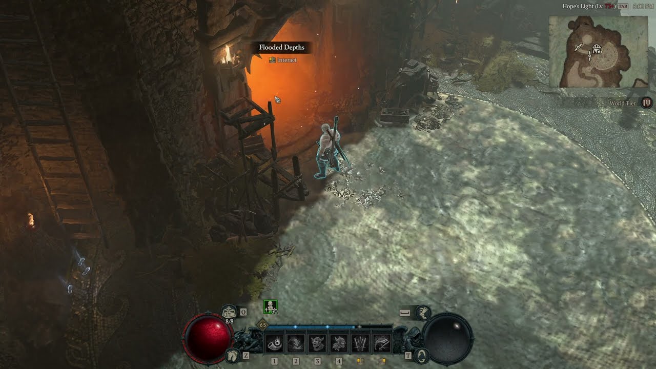 Flooded Depths Dungeon Location, Diablo 4 (Aspect of Empowering Reaper)