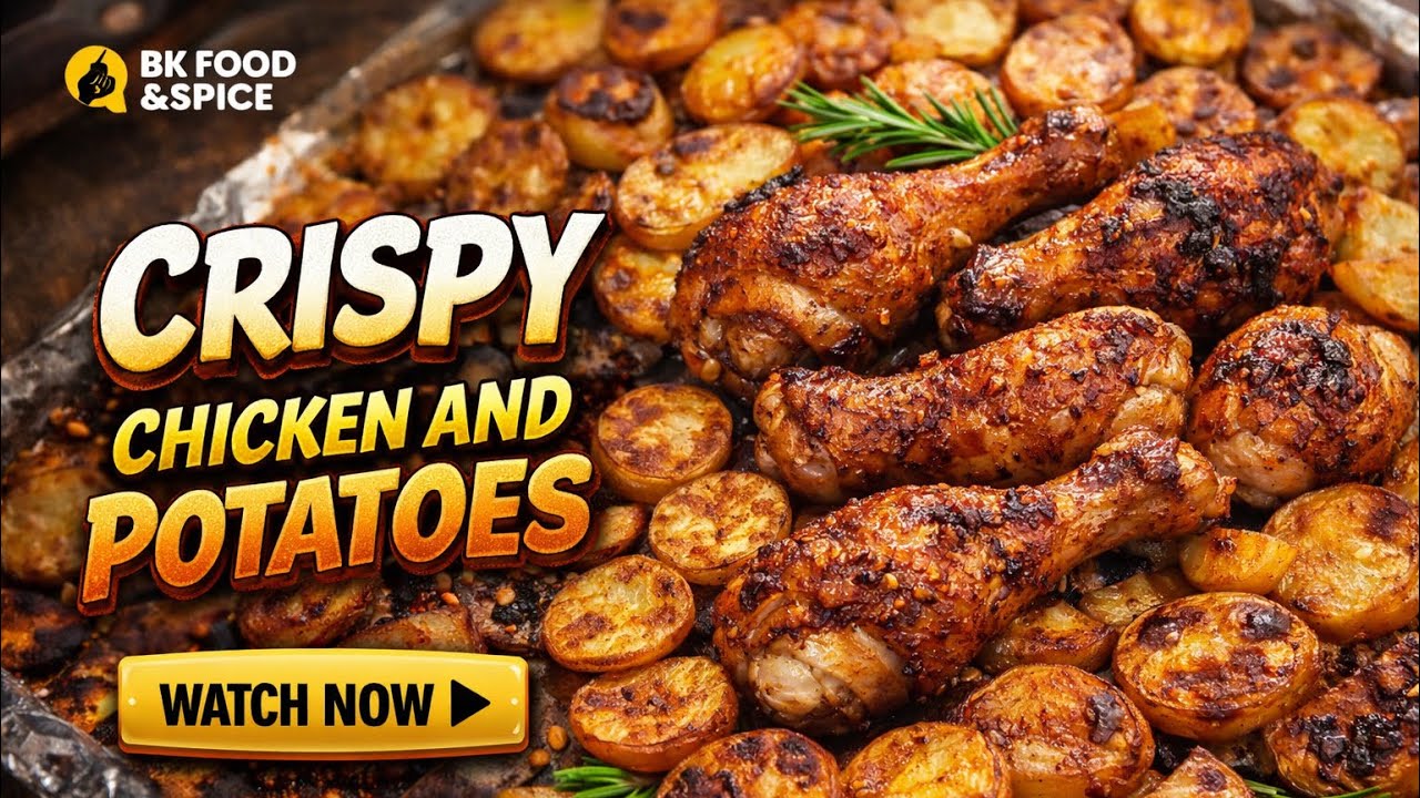 Crispy Chicken & Roasted Potatoes  | क्रिस्पी चिकन और आलू | ਕਰਿਸਪੀ ਚਿਕਨ ਅਤੇ ਆਲੂ | 