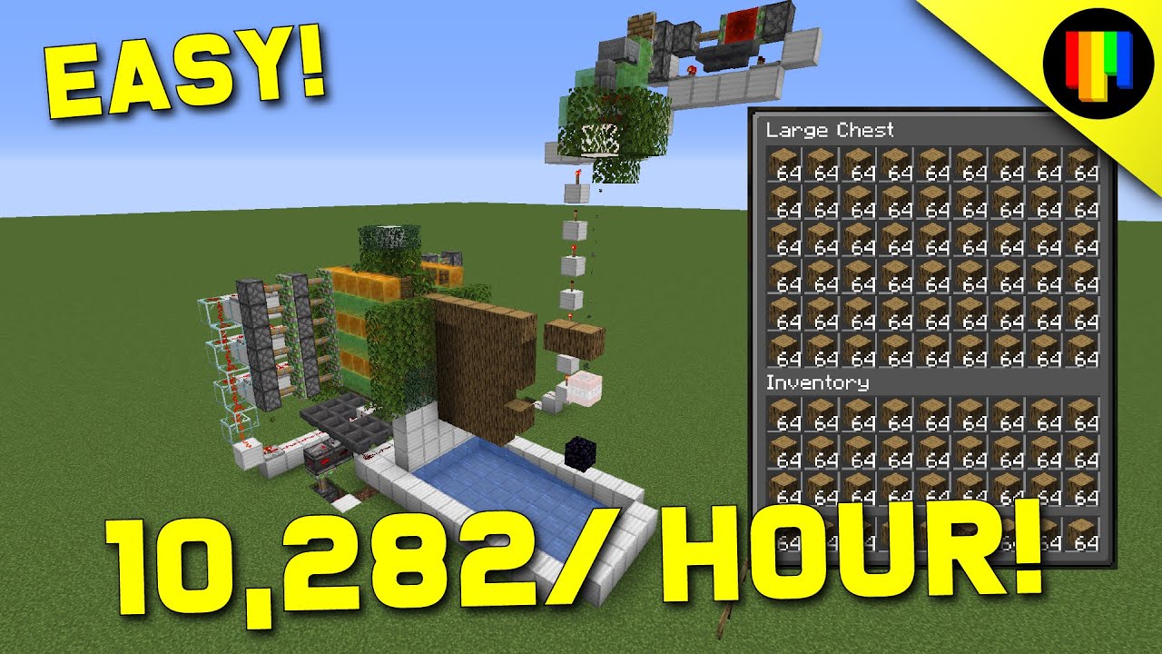 Ферма деревьев в Minecraft 1.21 &mdash; ПРОСТАЯ АВТОМАТИЧЕСКАЯ ФЕРМА ДЕРЕВЬЕВ/БРЕВЕН. Учебное пособие.
