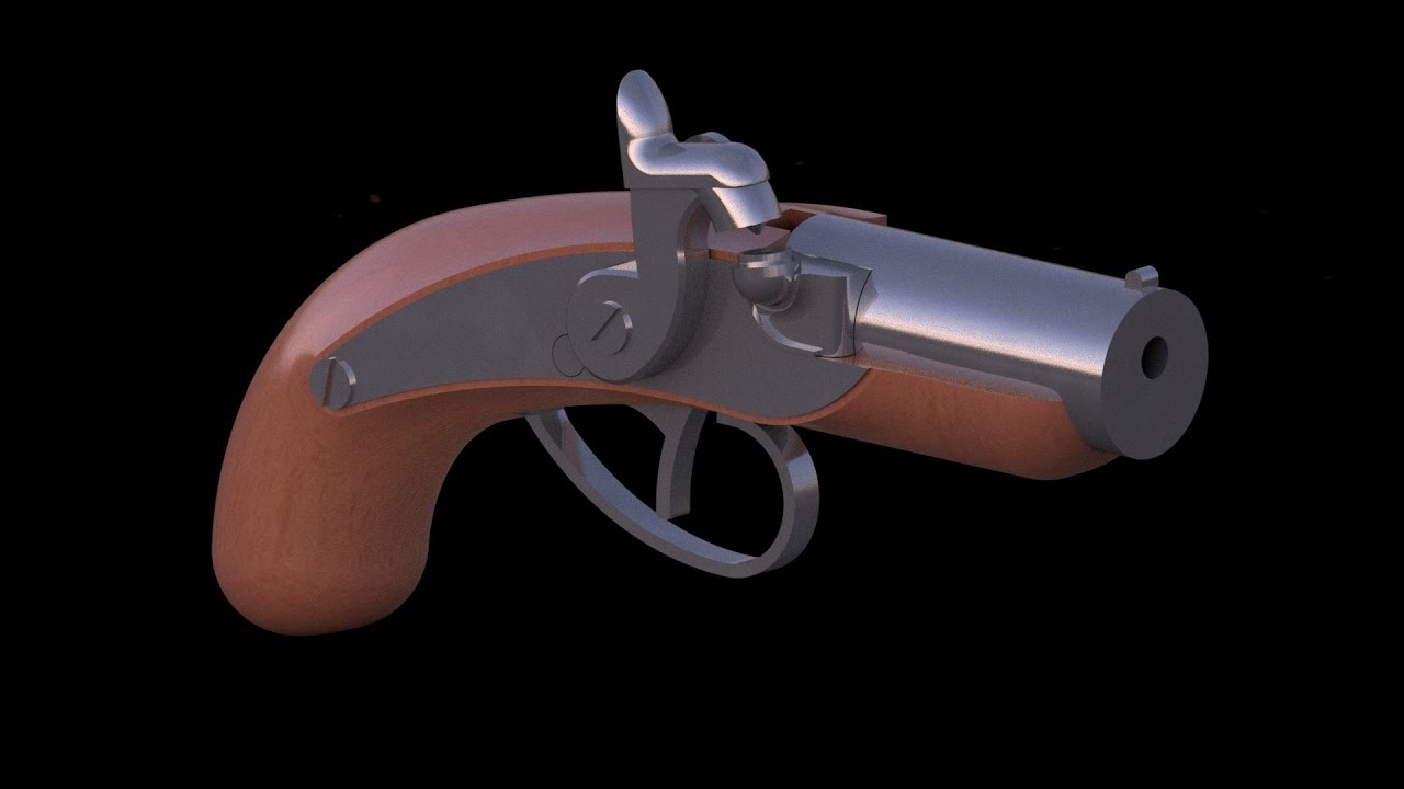 Caplock Derringer cap/Airsoft gun, 3D Printed