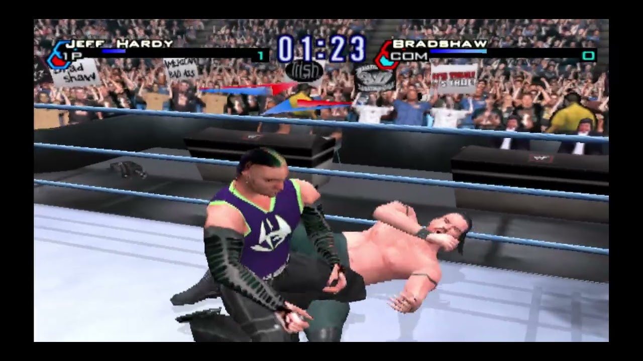 WWF Smackdown! Just Bring It - PS2 Gameplay - Jeff Hardy vs Bradshaw
